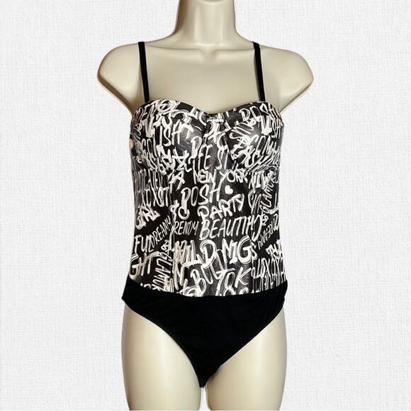 Say What? Tops - NWT Say What? Faux Leather Bustier Posh Party Body Suit Size M